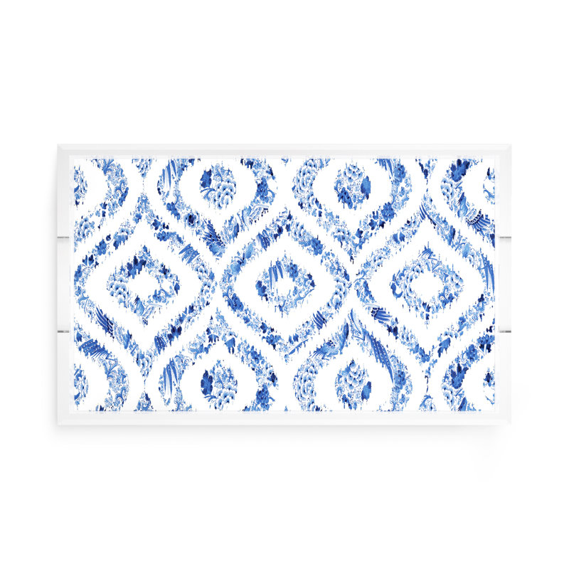 Royal Delft Ikat Acrylic Square Decorative Tray, 22.5"W x 14.5"D x 2"H