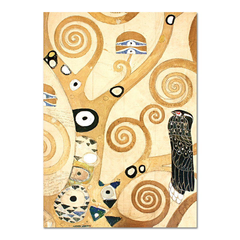 The Raven by Gustav Klimt - No Frame Painting on Glass, 95cm H x 65cm W