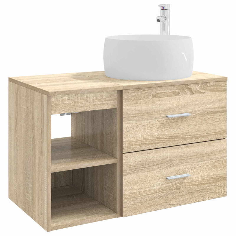 Vanity & Mirror Set, Sonoma Oak
