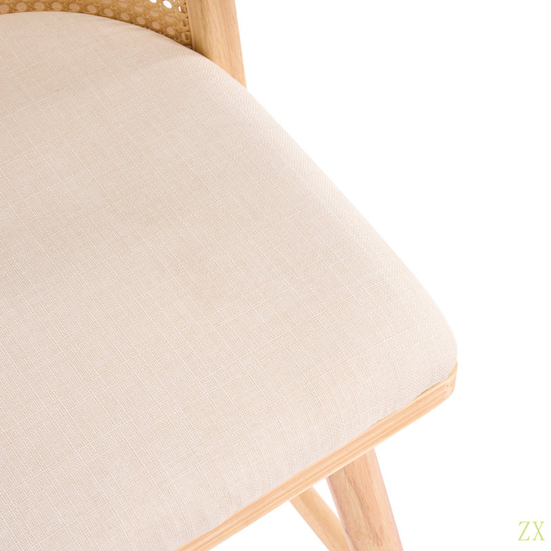 Tabouret de bar d'intérieur rembourré Talia, Naturel