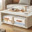 Closet Organizer And Storage, Fabric Box With Drawers, With Transparent Windows, Stackable Storage Drawers For Bedroom, Living Room,(Beige/4 Pack)
