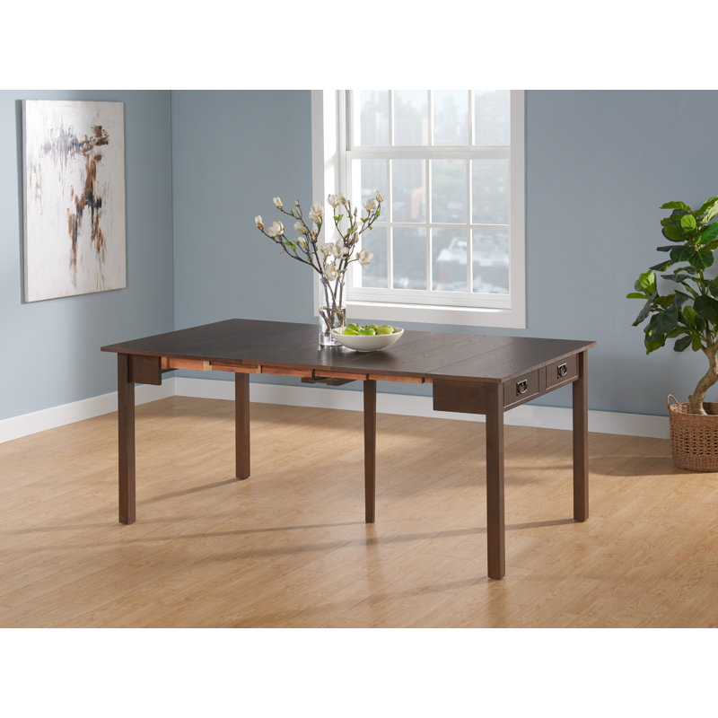 Espresso Wood Extendable Dining Table with Leaves