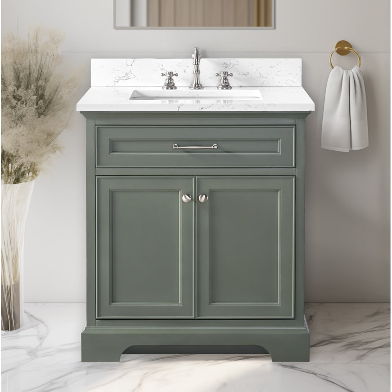 Aanayah 30" Single Bathroom Vanity Set, Vintage Green