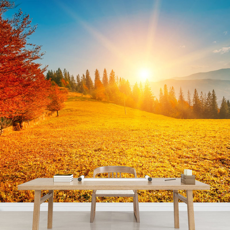 Paysage d'automne coloré avec paysage d'automne coloré Carpates, L 100 po x l 144 po