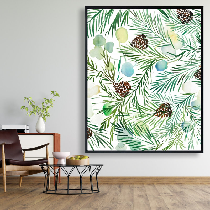 Pine Cone Pattern Print On Canvas, 60" H x 48" W