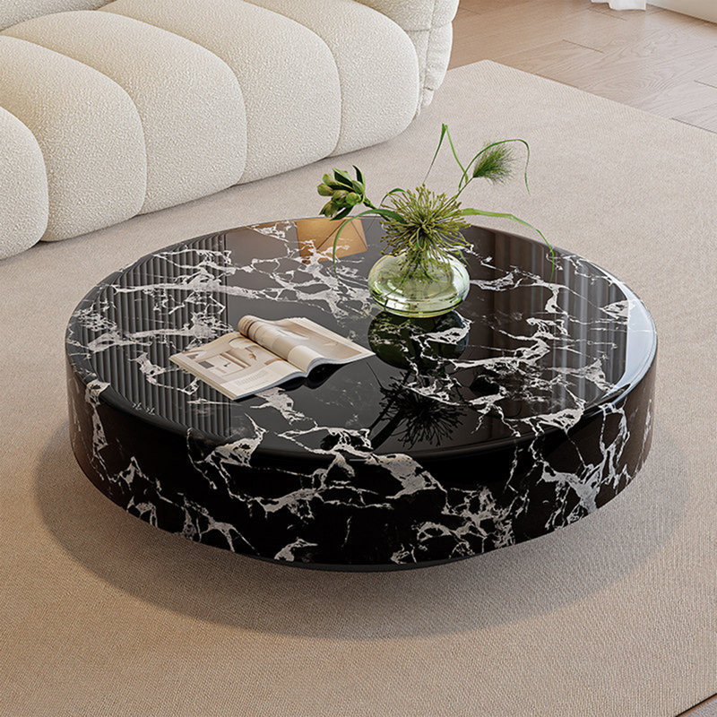 Table basse Arnette, H 13,8 po x L 47,2 po x l 47,2 po, Blanc/Noir