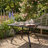 Metal Steel Slat Patio Dining Table Square Backyard Bistro Table Outdoor Furniture Garden Table
