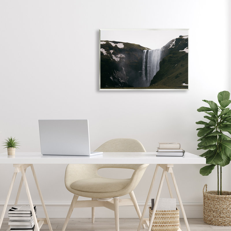 Plaque murale Serene Islandic Waterfall, design par Jade Sharp Photo, H 13 po x l 19 po