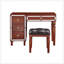 Ensemble de meuble-lavabo traditionnel en cerisier avec tiroirs de rangement et tabouret