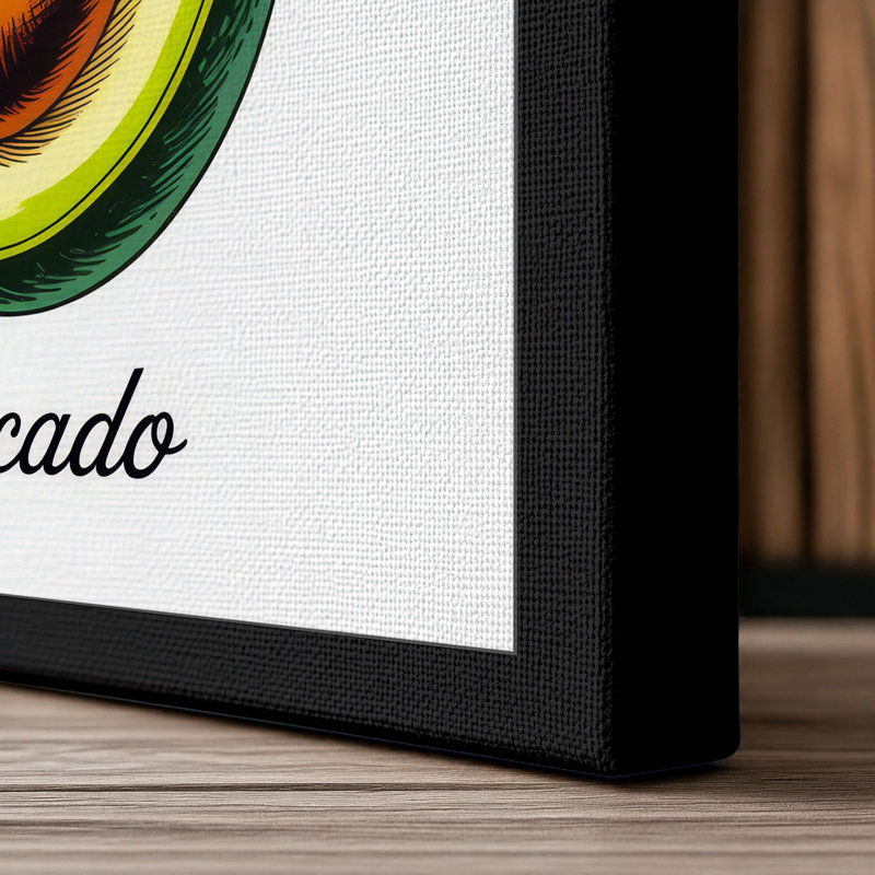 Avocado Study Botanical - Wrapped Canvas, 36x24 - 91.4 x 61.0 cm, Black Border