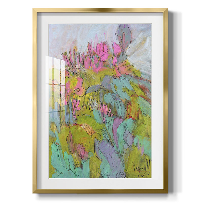«Rise And Bloom», reproduction encadrée, Blanc, Papier avec cadre doré