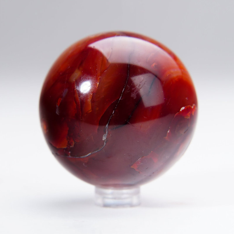 Polished Carnelian Agate Sphere from Madagascar