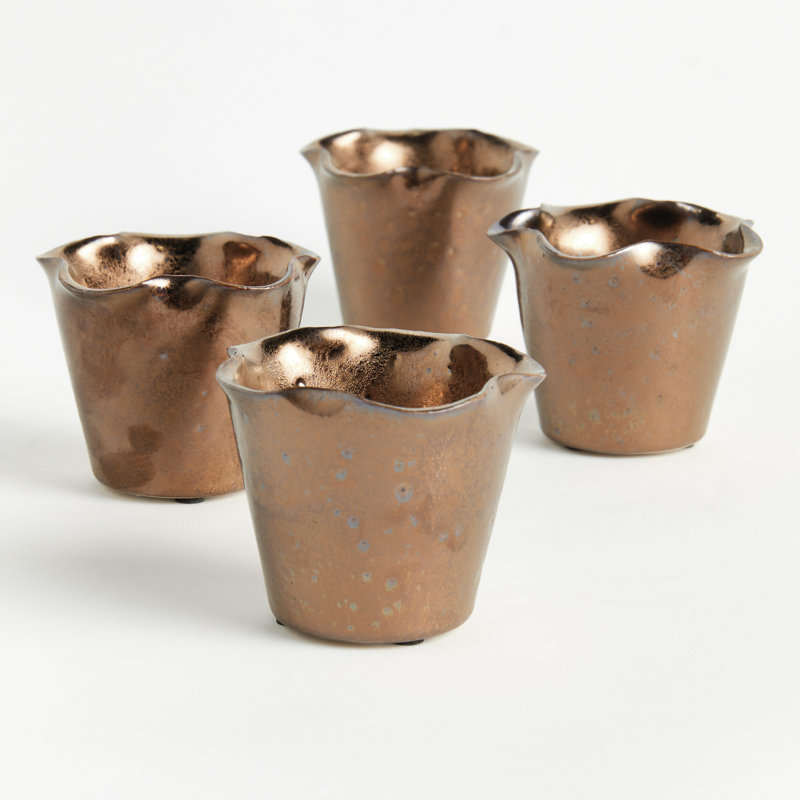 LYDIA MINI POTS, ENSEMBLE DE 4, Bronze