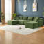 Modern U-shaped Corduroy Sofas, Plush Green, No Assembly For Living Room