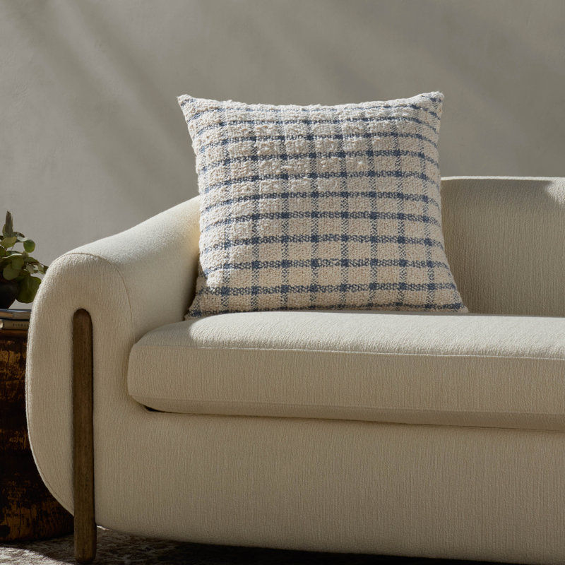 Magnolia Home by Joanna Gaines x Loloi Erin Accent Pillow, Ivory/Blue, Square 22", Polyester