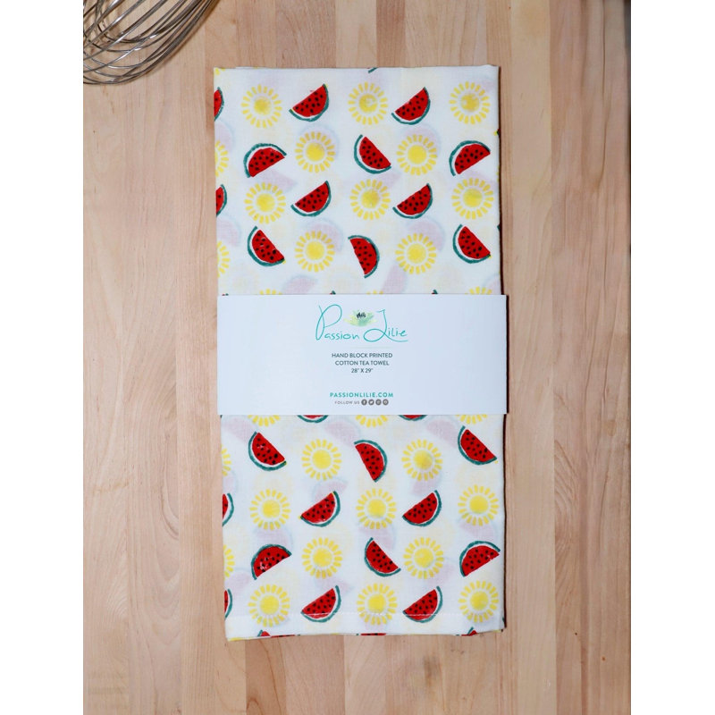S/2 Watermelon & Sun Cotton Tea Towel