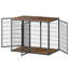Meuble cage pour chien de 47 po avec 3 portes, pour grands et moyens chiens, brun rustique 47 po-1132581570