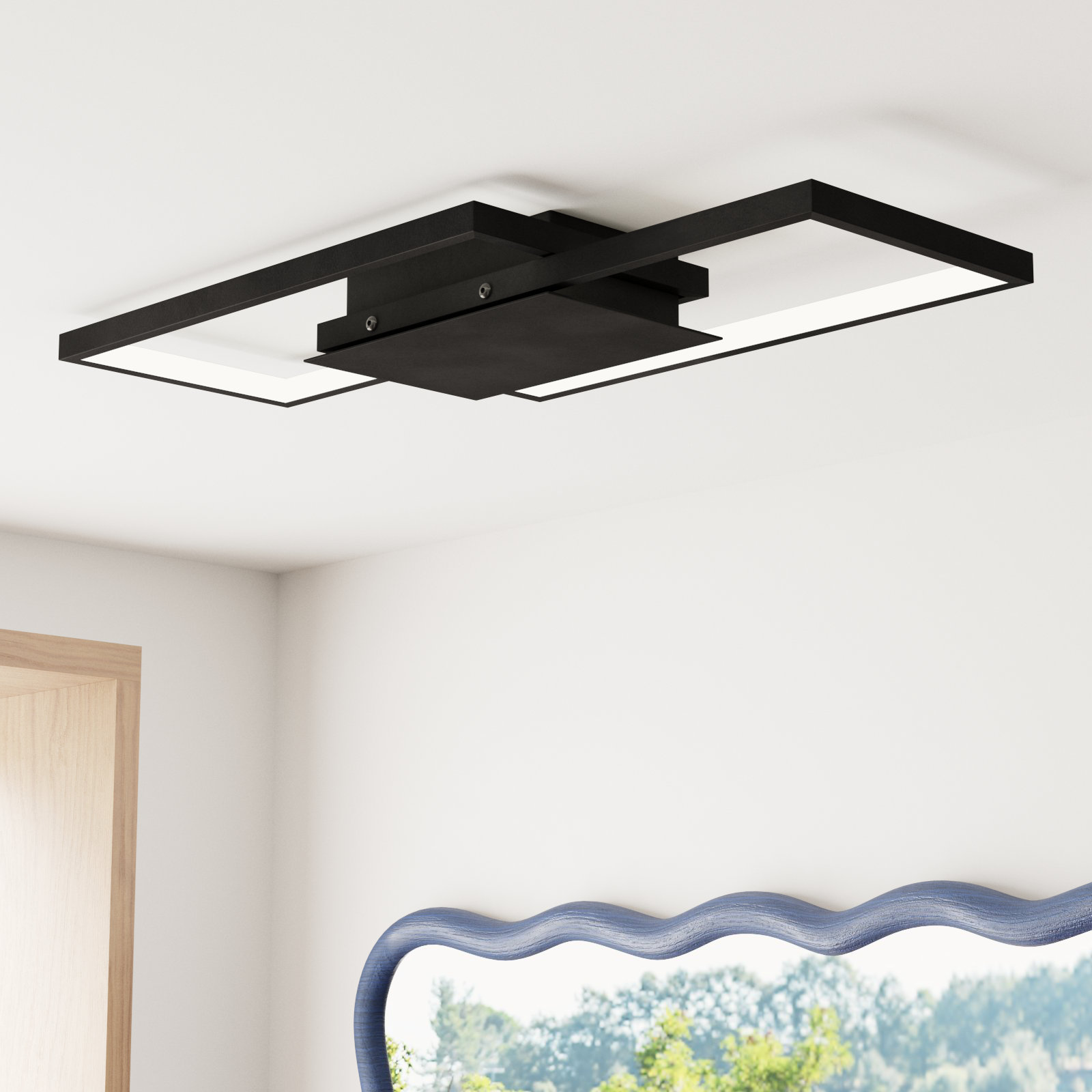 Preston Single Light Flush Mount, Matte Black