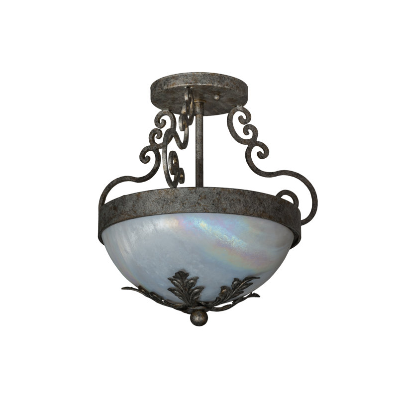 Luminaire suspendu bol unique à 2 lumières Renaissance