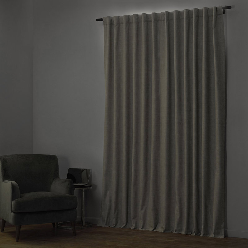 Panneau de rideau simple d'intérieur occultant Performance Linen Hotel, L 50 po x L 96 po, Gris clair
