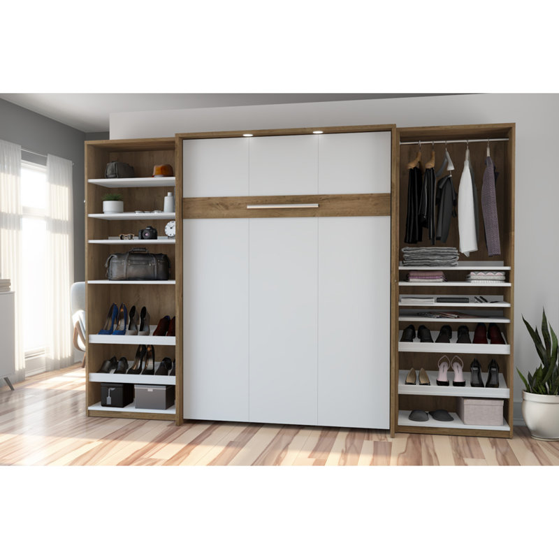 Osterman Murphy Bed, Rustic Brown/White, Full