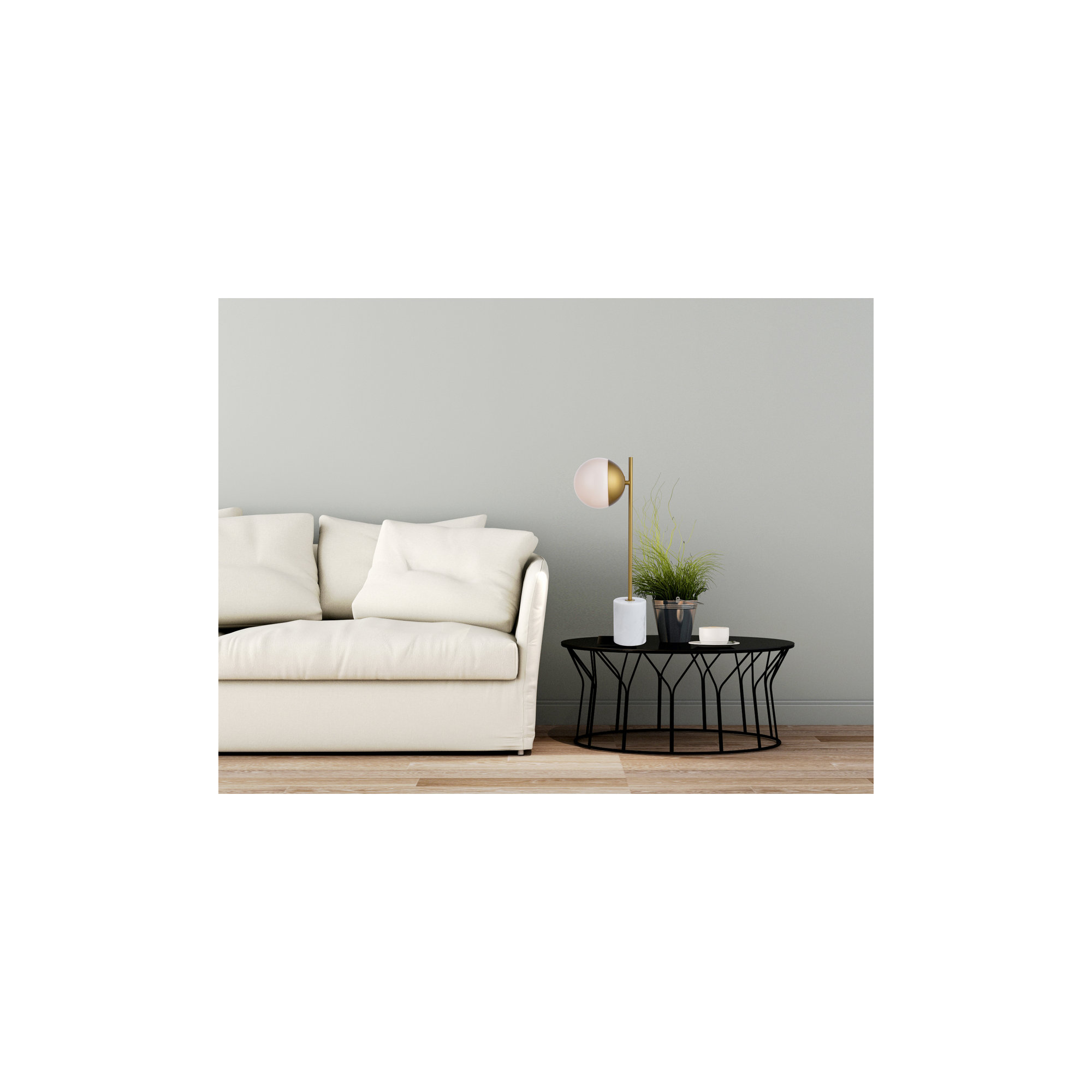 Yearby Table Lamp, Brass, Frosted White