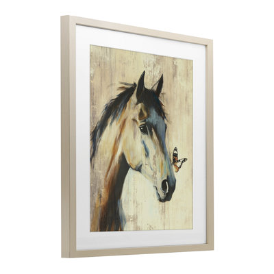 Tiny Magic Horse & Butterfly Framed Print Under Glass, design by Svetlana Aleynikova