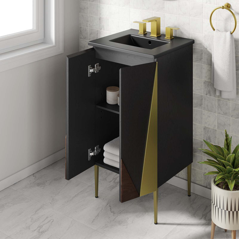 Ensemble de meuble-lavabo simple 18 po Modway Alchemist, Noir