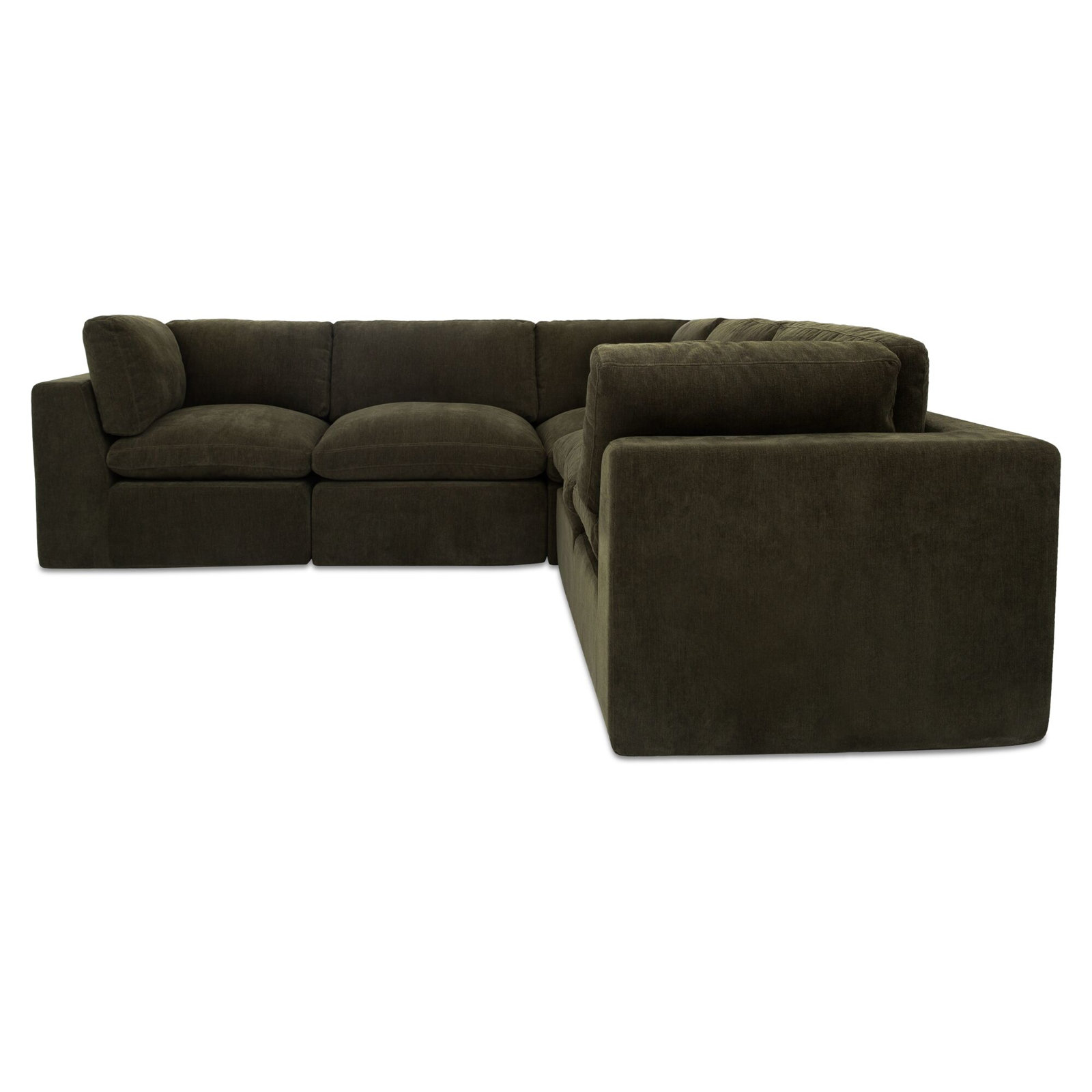 Calder Modular Upholstered Reversible L-Sectional, Green Polyester