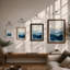 Mountains in Mist Minimalist - Framed Print-459554048-459554079