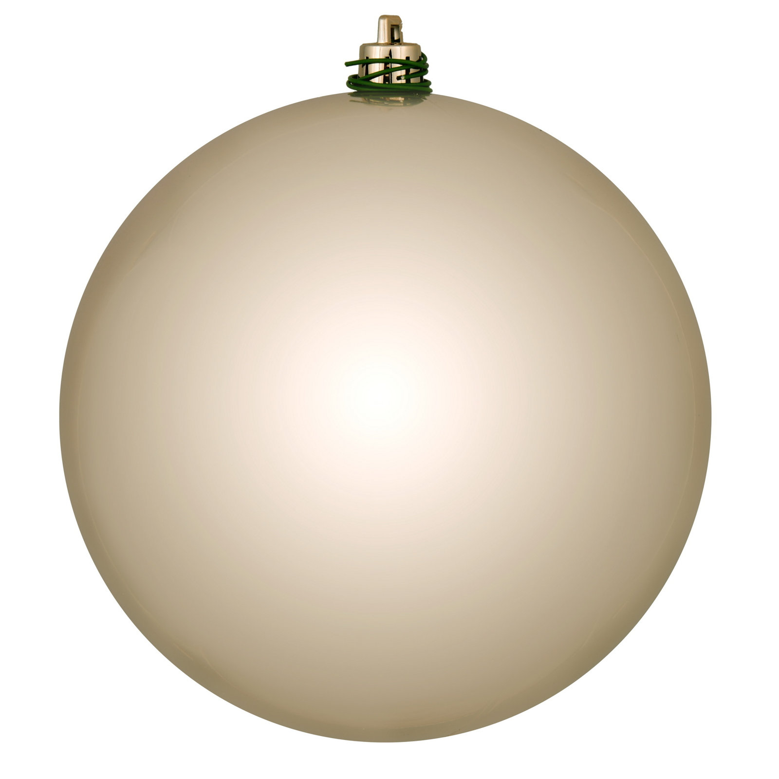 Holiday Décor Ball Ornament, 8" H x 8" W x 8" D, Oat Shiny