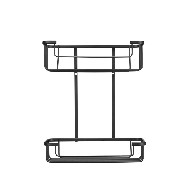 Steel Two Tier Matt Black Shower Caddy