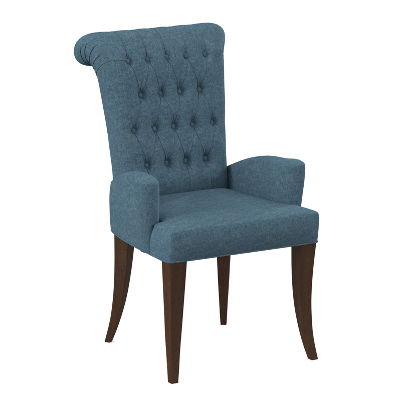 Petit fauteuil de salle à manger Gossamer, Viscose Edworth Ocean, Noyer américain