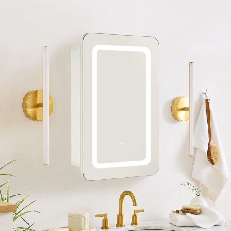 Armoire de salle de bain lumineuse avec miroir