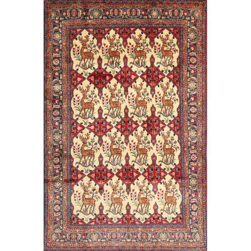 Tapis traditionnel brun / chêne Endrew, Rectangle 3 pi x 5 pi