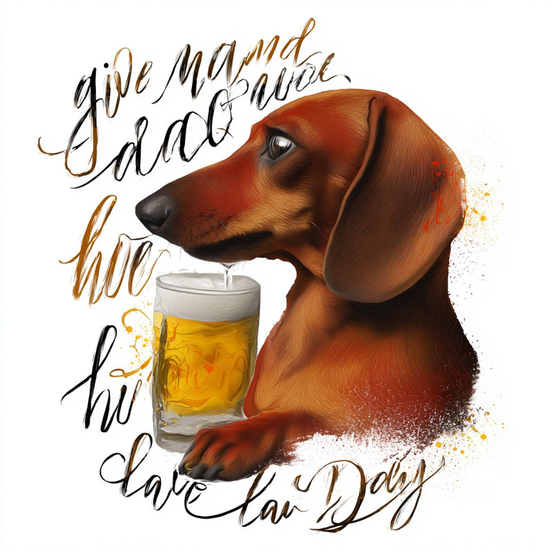 «Happy Hour Dachshund», art mural sur toile tendue, L 20 po x H 20 po x P 1,5 po