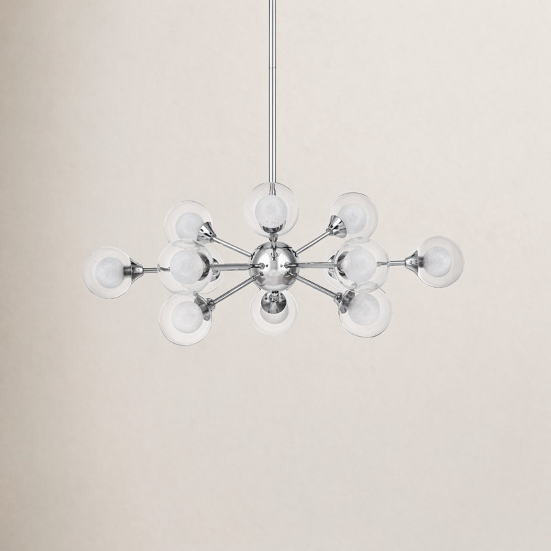 Optimist Dimmable Sputnik Sphere Chandelier, 11" H x 29" W x 29" D, Polished Chrome, 12