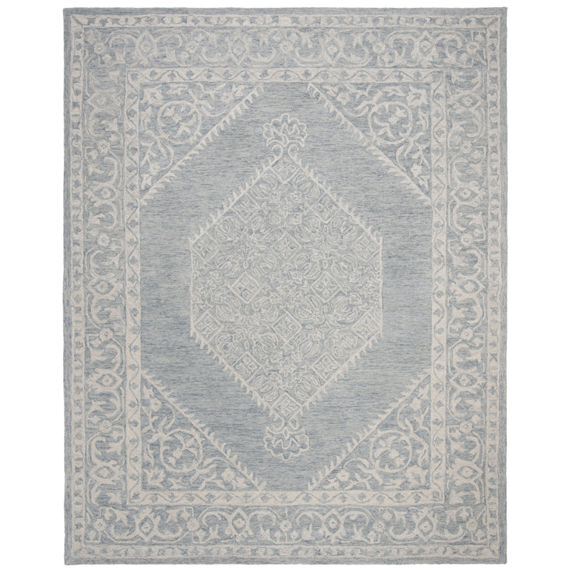 Jones Street Hand Tufted Wool/Cotton Oriental Rug in Gray, Rectangle 2'6" x 4'