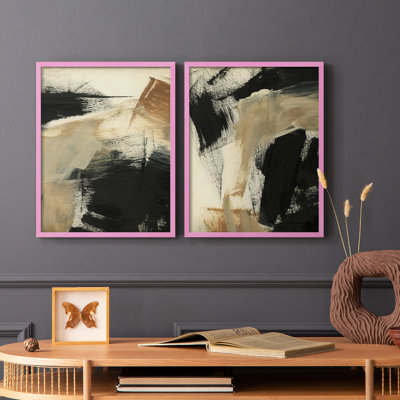 Baked Paintstrokes III - reproduction encadrée de qualité supérieure - prête à être accrochée - aucun clou requis - aucun clou requis