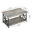 Table basse rectangulaire à tablette ouverte avec structure en métal en forme de X, table de salon de style campagnard à 2 niveaux, table de canapé de style industriel-129604770