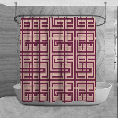 Rideau de douche à motif géométrique Piparo
