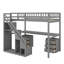 Lit mezzanine simple avec commode, bureau et lumière lumineuse-116484530