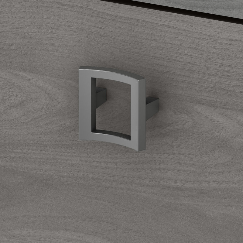 Ensemble de bureau d'écriture rectangulaire avec rehausse 5 pièces Office 500 Collection, Gris moderne / gris moderne