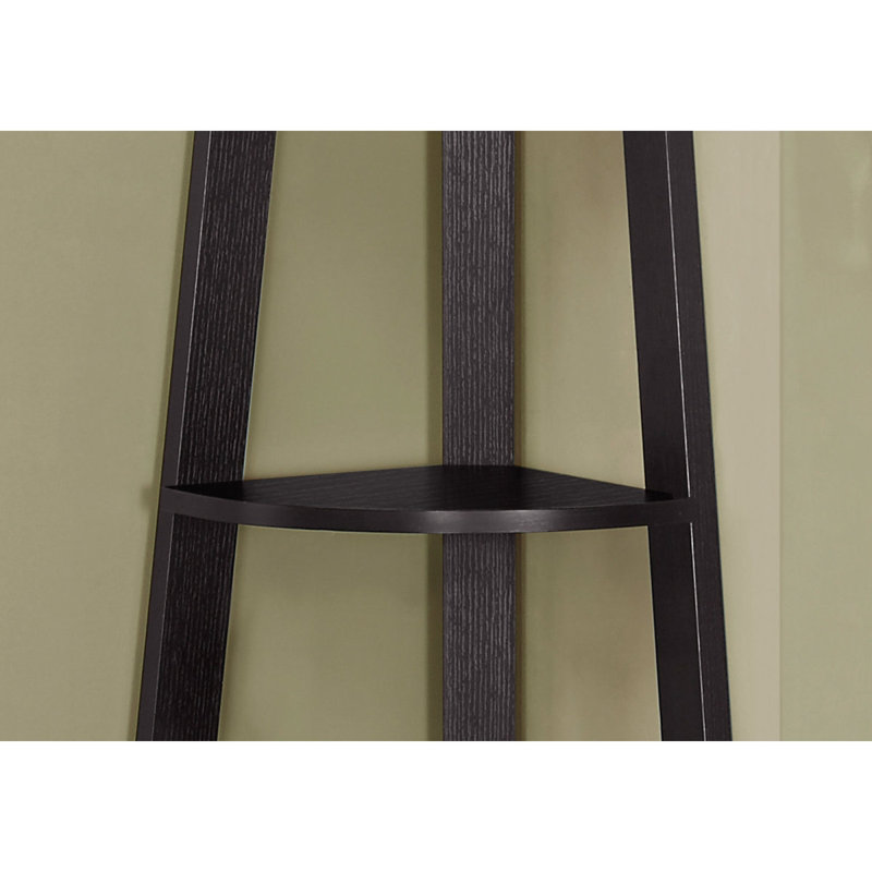 Versatile 5 Tier Corner Bookshelf For Office And Bedroom Contemporary And Modern Design, Espresso