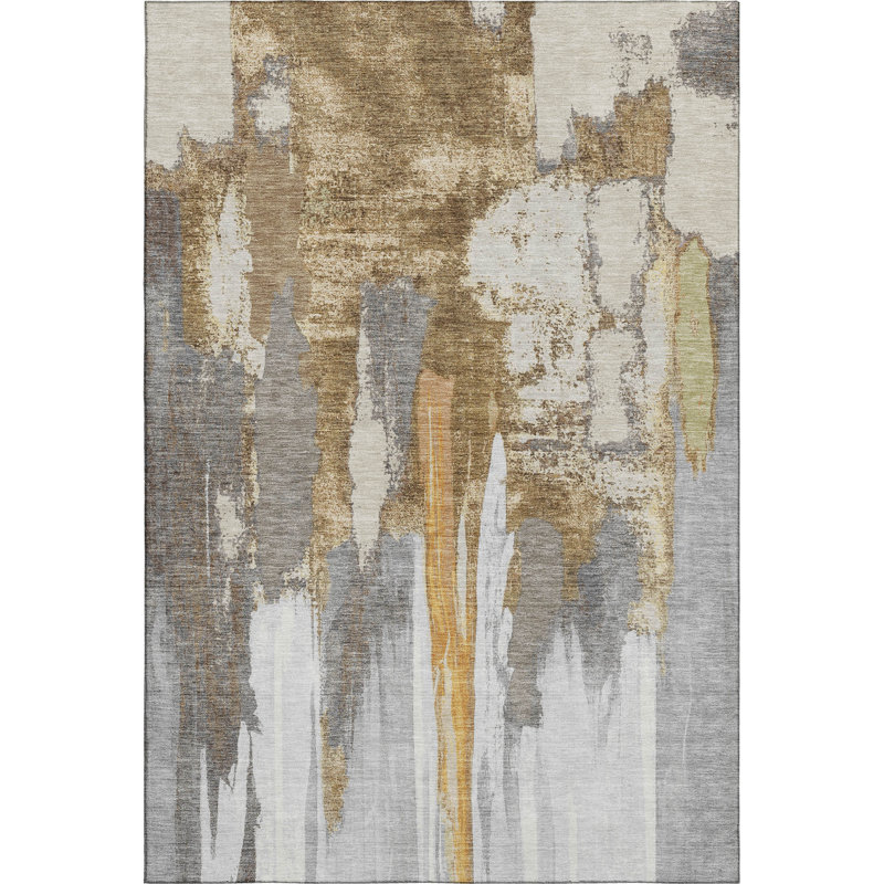 Premium Machine Washable Mouton Abstract Rug, Rectangle 10' x 14'
