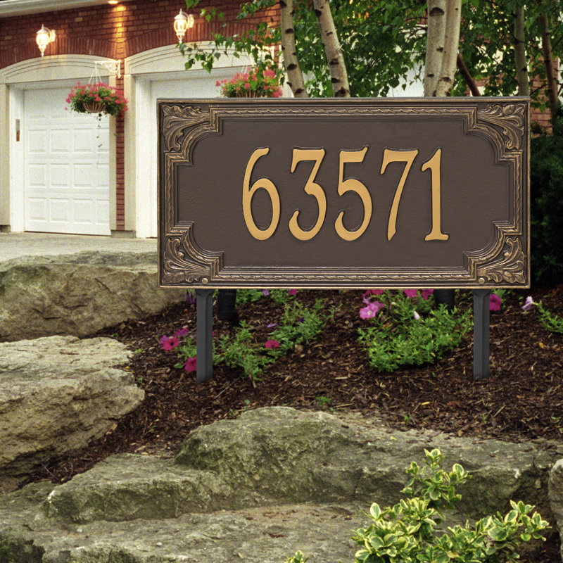 Plaque d'adresse sur 1 ligne Signature Series, Or, Oui, Bronze