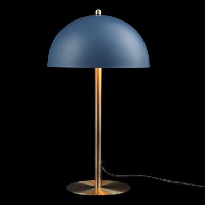 Luna Desk Lamp - Modern Contemporary Design, Mushroom Shade, Matte Blue Finish -  Mercer41, D5A367EB76884327BCFBBB997E75EE0C