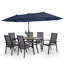 Ensemble de salle à manger rectangulaire pour 6 personnes de 60 po avec parasol Leonard