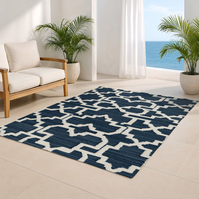 Tapis gris intérieur et extérieur Trellis
