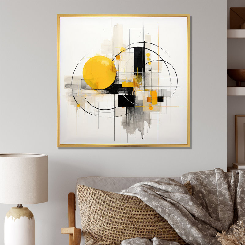 «Pureté de la forme III» - reproduction sur toile, H 16 po x l 16 po x P 1 po, Cadre flottant doré